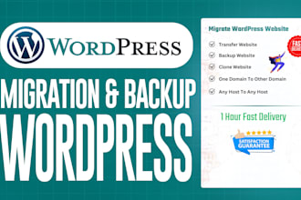 migrate wordpress website, transfer website in a few hours