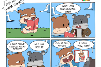 draw a 4 panel cartoon comic strip