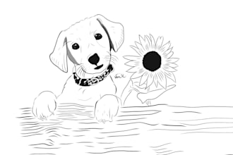 Hot Review!  do amazing line art illustration of anything