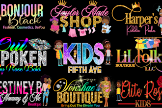 design kids,fashion,boutique,babyshop,lip,spa,or beauty logo