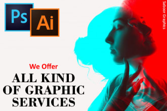 do anything graphic design related, photoshop images, redesign vector art