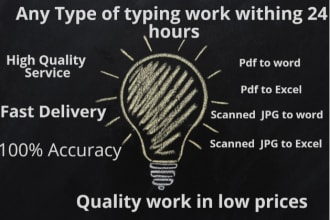 do a fast typing job, retype scanned documents