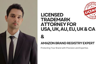 register your trademark in US UK eu au china and pakistan via licensed attorney