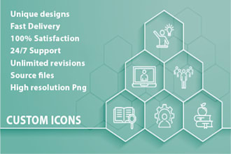 design custom unique icons set