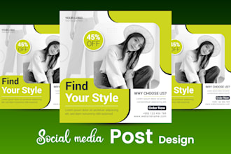 instagram, facebook, linkedin and social media post design and banner design
