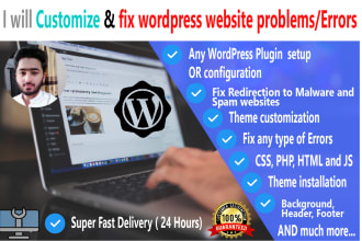 customize and fix wordpress website problems or errors