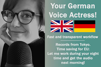 provide a female voice over in german HQ audio recording