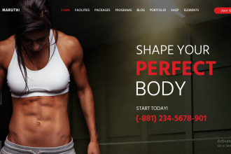 design attractive gym, fitness, sports, workout website