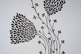 draw a highly detailed line art botanical illustration