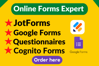 create google form or jotform in 24 hours