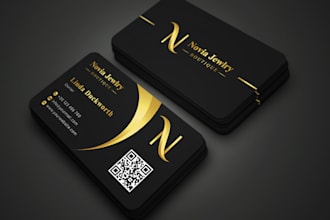 do professional luxury business card and thank you card design