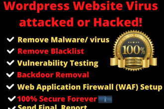 fix wordpress hacked site, remove malware, clean and secure wordpress within 24h