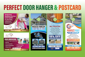 design postcard, door hanger, flyer