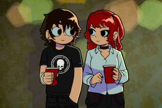 draw you in scott pilgrim comic and anime art style