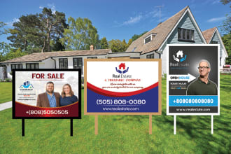 do professional real estate yard sign, signage or signboard