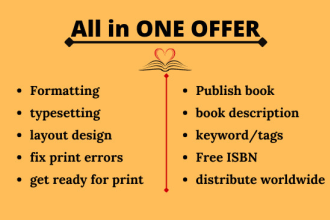 do typesetting, formatting, book layout design, publishing