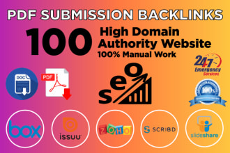 do pdf or article submission manually on top 100 sites