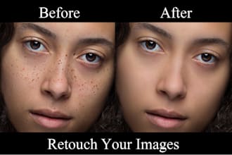 do retouching of your 10 images and pictures