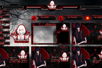 design stream overlay, mixer overlay,  panels, logo, etc for your twitch channel