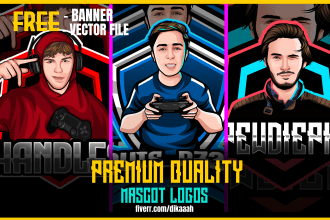 design gaming, esport, twitch ,youtube logo from your photo