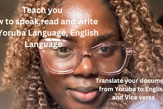 teach yoruba language translate from yoruba to english and vice versa