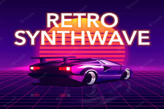 create synthwave retro style edm music for you