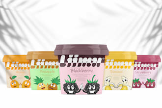 create supplemental packaging designs, standing pouch, label