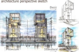 draw a perspective sketch of architectural projects
