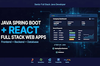 develop java spring boot and react full stack web applications