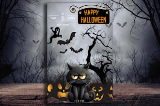 do halloween invitations, flyers for parties or events