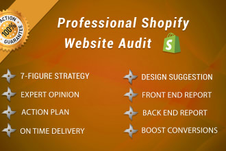 audit shopify website design or optimize your shopify store