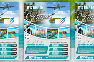 design creative tour, trip , holiday, travel itinerary or flyer poster
