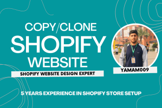 copy, clone, revamp, redesign shopify website, shopify store