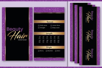 design hang tags or bundle wraps for hair extension business