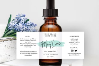 create label design, cosmetic packaging design, beauty products
