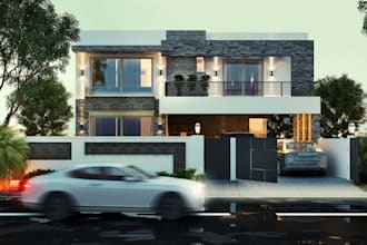create architectural 3d exteriors elevation