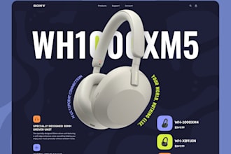 design creative modern UI for landing page