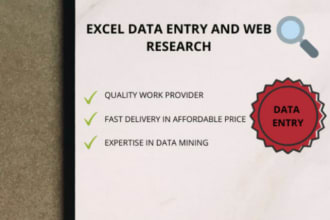 do excel data entry web research and wordpress listing