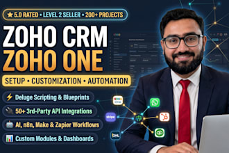 setup, customize, and automate zoho CRM, zoho one, deluge