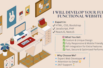 develop your full functional website