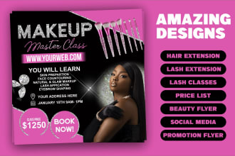 design hair extension and lash extension flyers, spa flyers