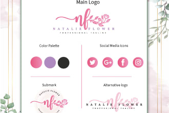 design elegant signature logo with complete branding package