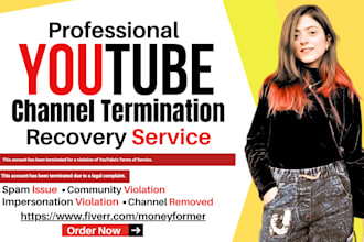 provide youtube channel termination recovery service