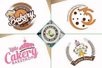 do cake, coffee cookies, tea, bakery logo
