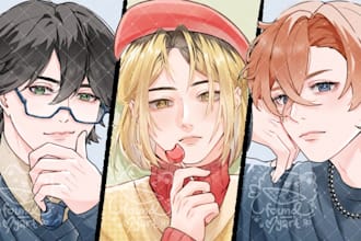 draw a custom character for you with my anime art style