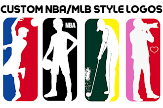 design a professional custom nba and mlb logo for you