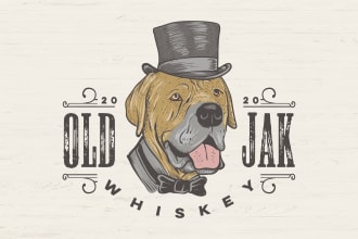 create a retro vintage hand drawn logo design illustration