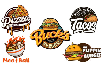 create a stunning restaurant, pizza, bakery, tacos, café and food logo design
