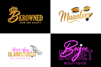 design feminine, beauty, boutique brand glitter luxury logo