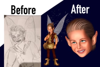 convert hand drawing into vector and digital art